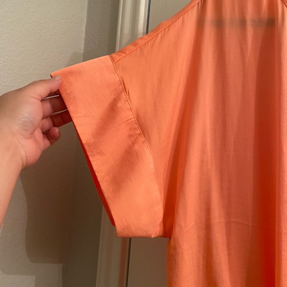 Orange Short Sleeve Blouse - Picture 3 of 4